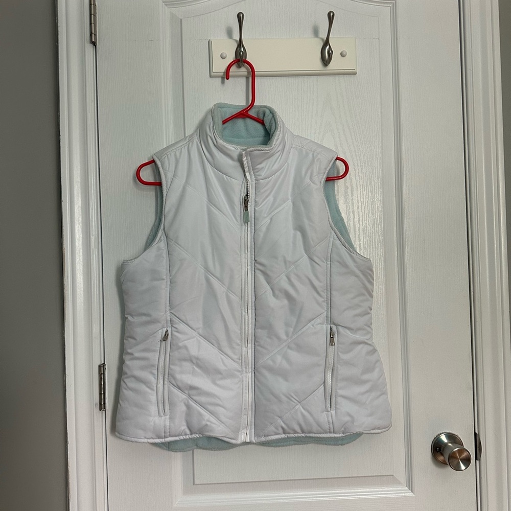 Women's White Quilted Vest
